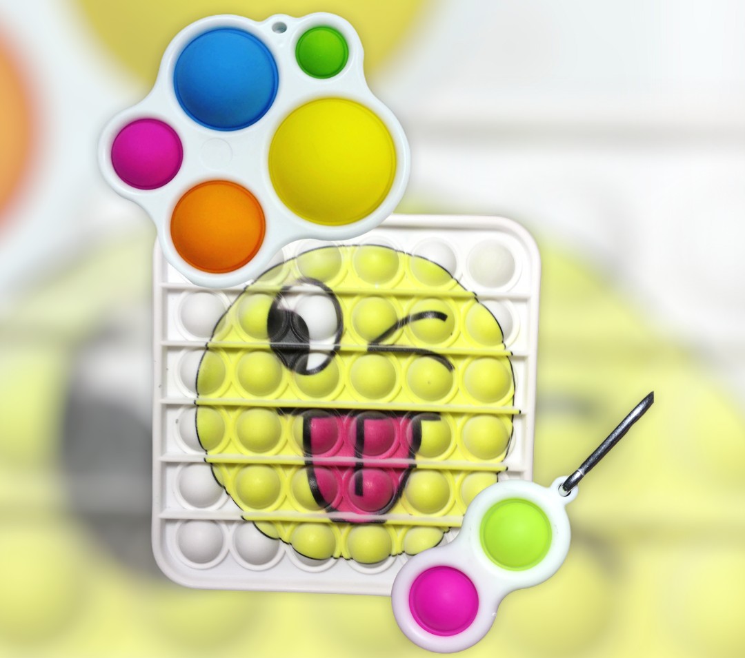 

Набор Антистресс Push POP It Квадрат Смайлик 3D +Simple Dimple Поп Ит + Симпл Димпл Двойной