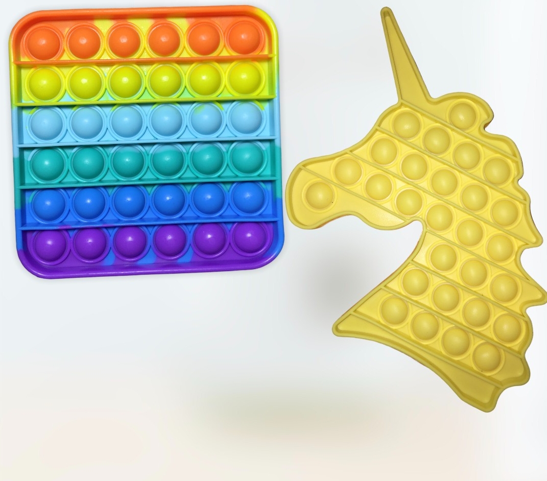 

Набор 2 в 1 Игрушки Антистресс Push POP It Bubble Поп Ит Квадрат+ Единорог pop it