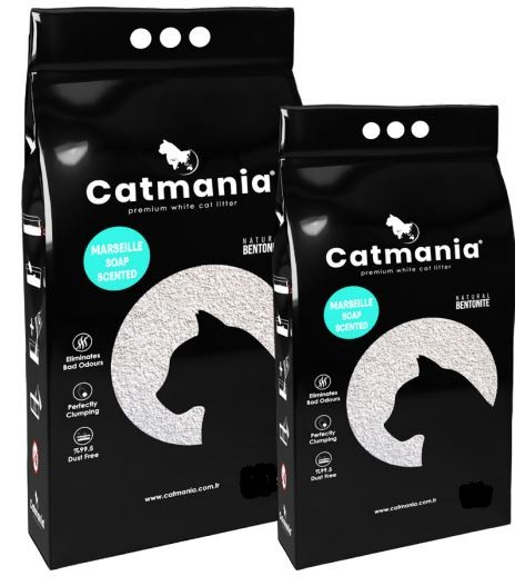 

Бентонитовый наполнитель CATMANIA марсельское мыло + бирюзовые гранулы 10 л