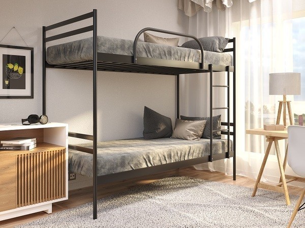 

Двухъярусная кровать Comfort Duo Метакам 90х190 см. Черный