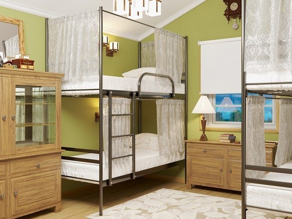 

Двухъярусная кровать Duo(шторки) Метакам 80х200 см.