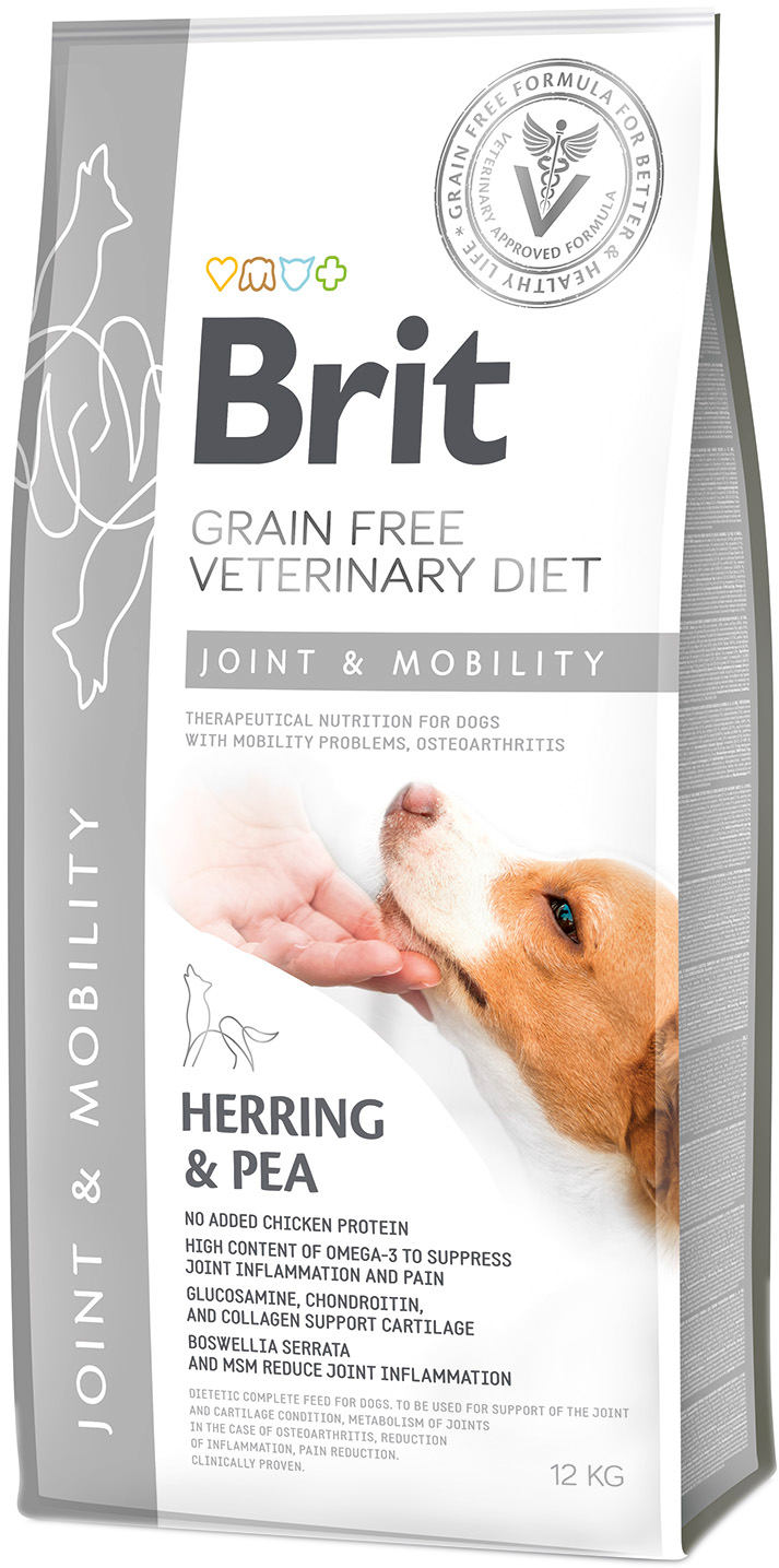 

Сухой корм для взрослых собак Brit VetDiets для суставов с селедкой лососем горохом и гречихой 12 кг