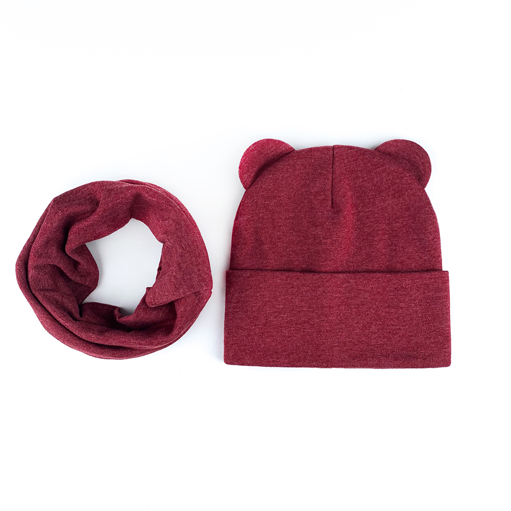 

Комплект Шапка и Хомут Миша 44-46см 01102 М Бордовый меланж Talvi