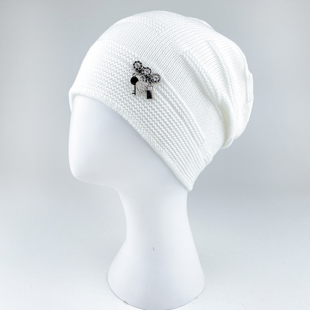 

Шапка Агри + Брошка -56см 00923 Белый Talvi, Шапка Агри + Брошка 54-56см 00923 Белый Talvi