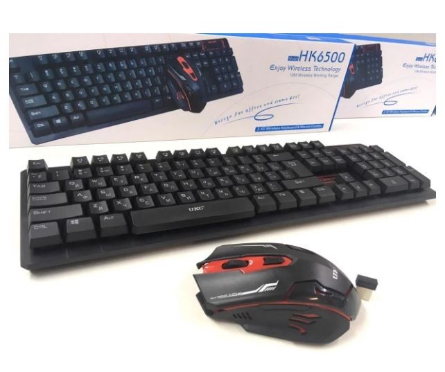 

Клавиатура беспроводная с игровой мышкой UKC HK-6500 черная