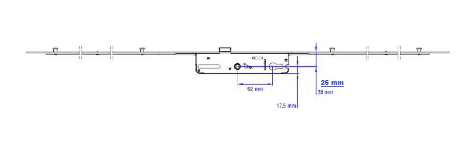 

Замок-рейка Akelit 1600-2200/92 mm 25mm