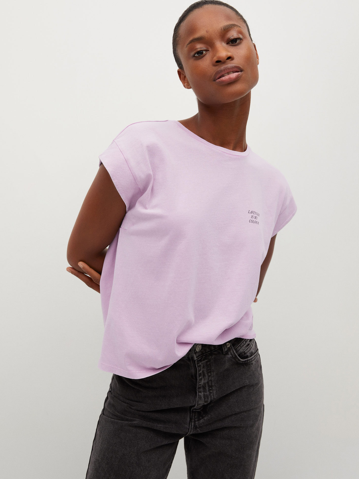 

Футболка Mango 87008644-60 XL Лавандовая