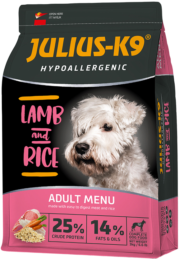 

Сухой гипоаллергенный корм для взрослых собак высшего качества Julius-K9 LAMB and RICE Adult С ягненком и рисом 3 кг