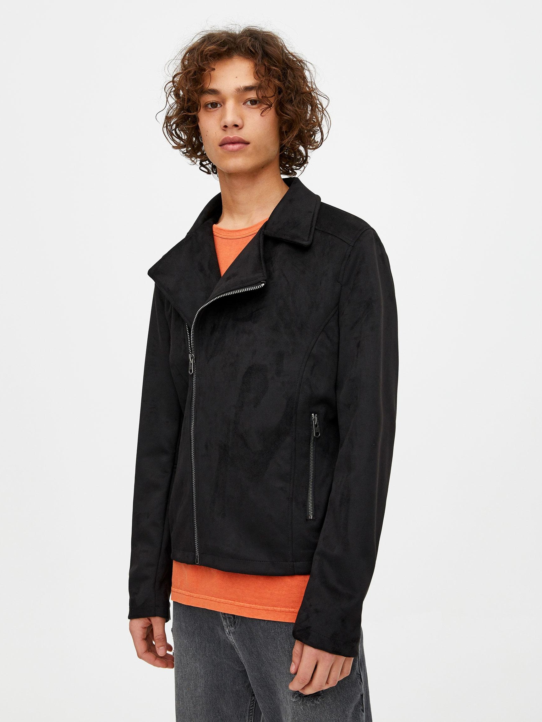

Куртка из искусственная замши Pull & Bear 5710/710/800-AAAD L Черная