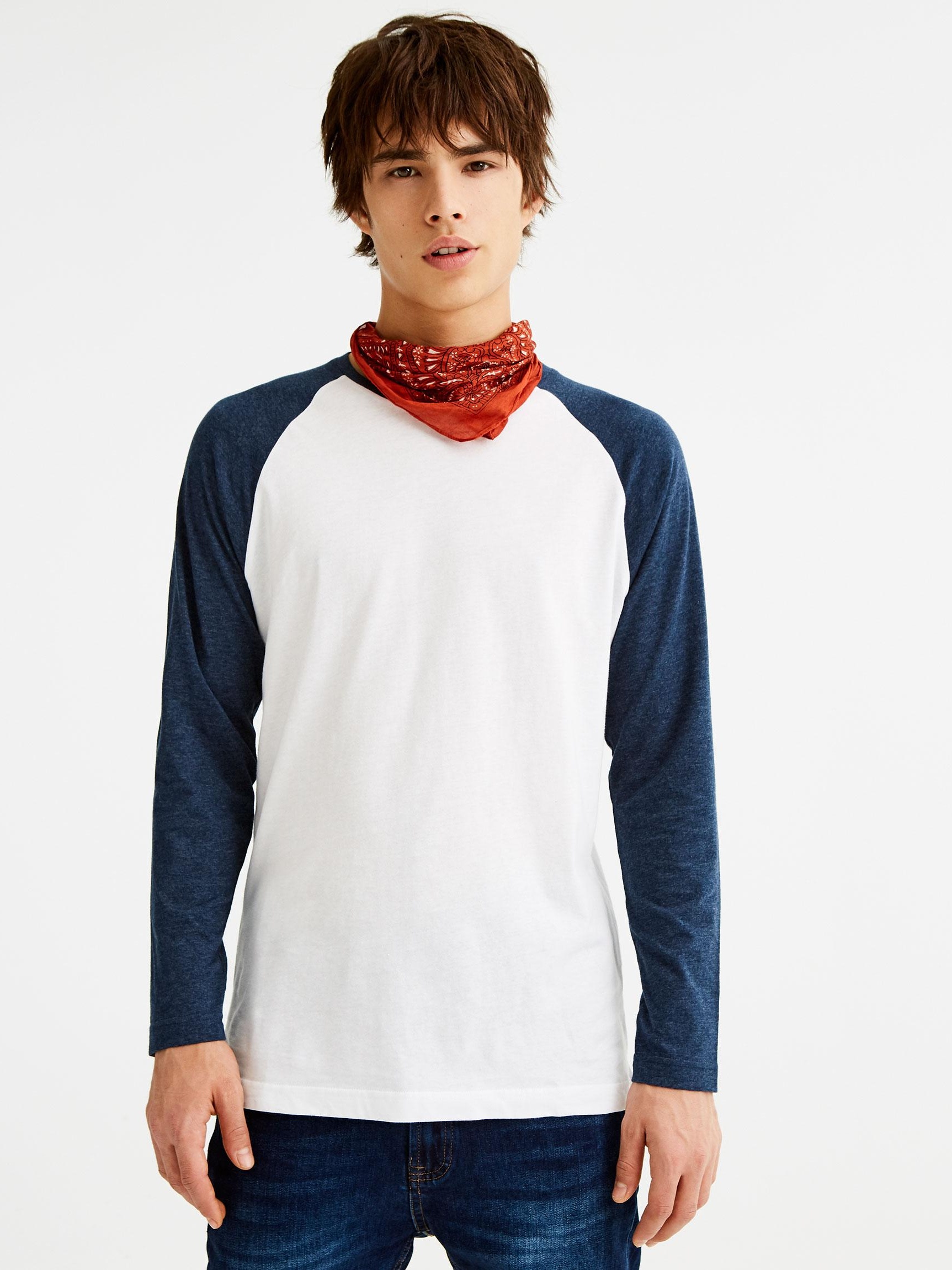 

Лонгслив Pull & Bear 5230/501/401-AAVV  Белый-синий, Лонгслив Pull & Bear 5230/501/401-AAVV M Белый-синий