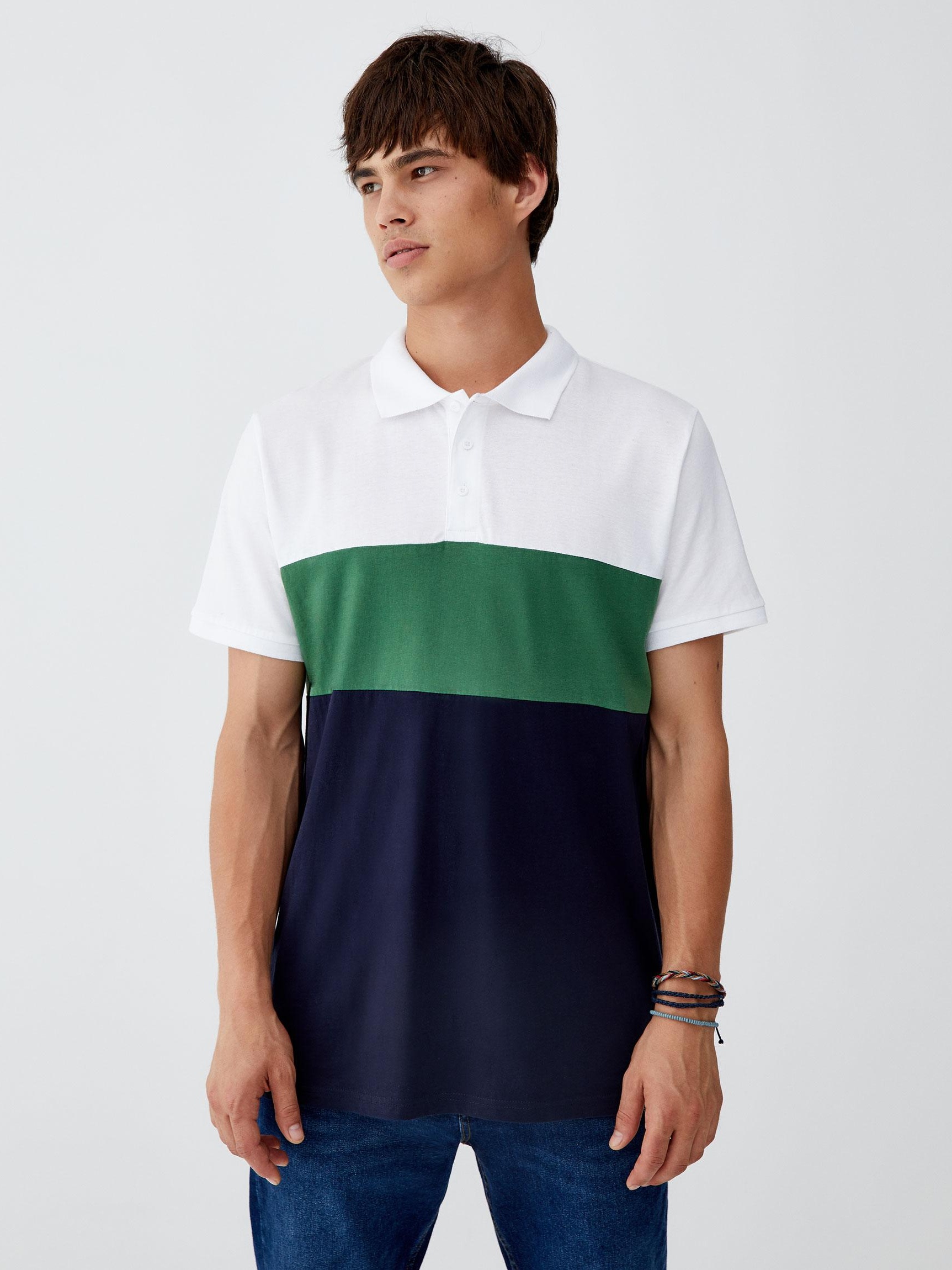

Поло Pull & Bear 5203/708/500-AFHU L Белое-зеленое-синие