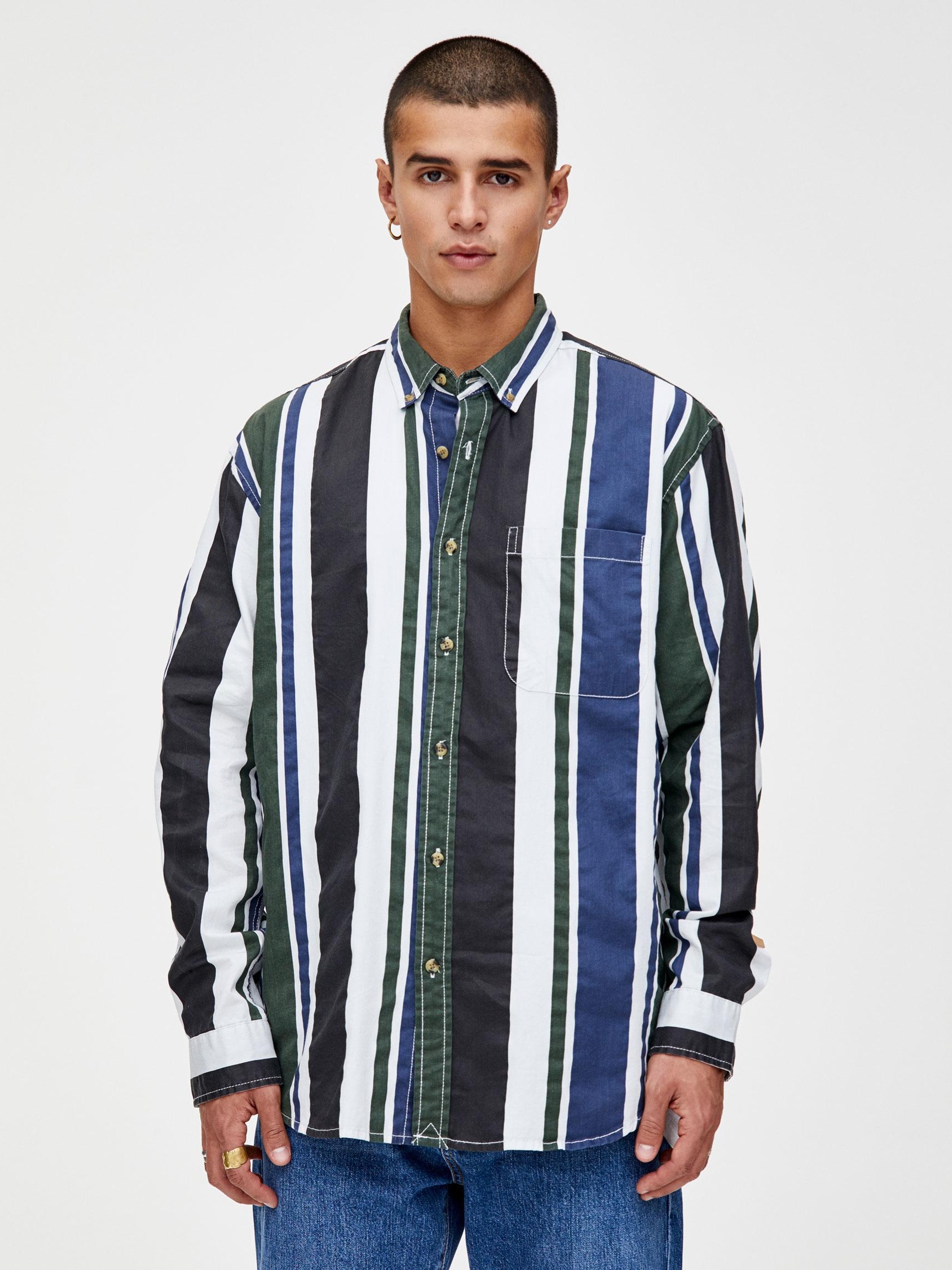 

Рубашка Pull & Bear 5470/527/505-ABIO L Белая-синяя-зеленая-черная
