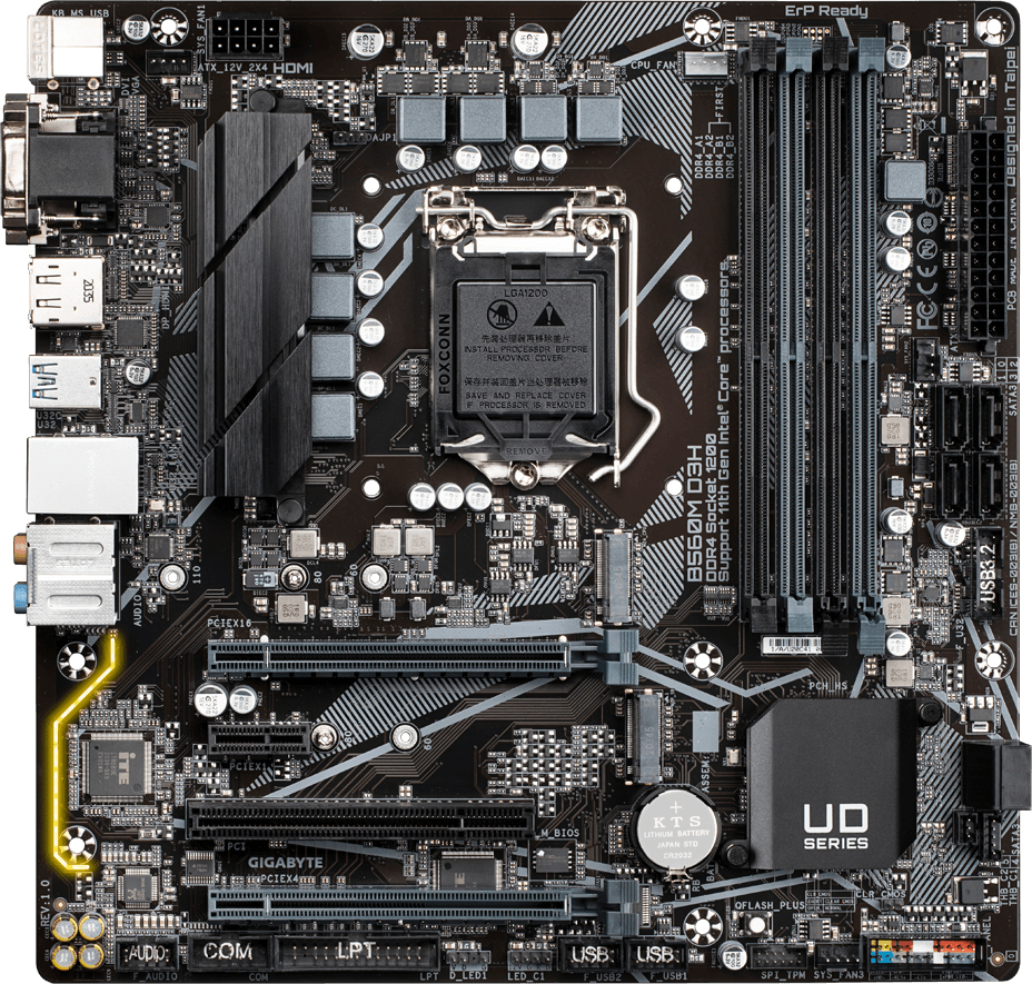 

Материнская плата Gigabyte B560M D3H (s1200, Intel B560, PCI-Ex16)