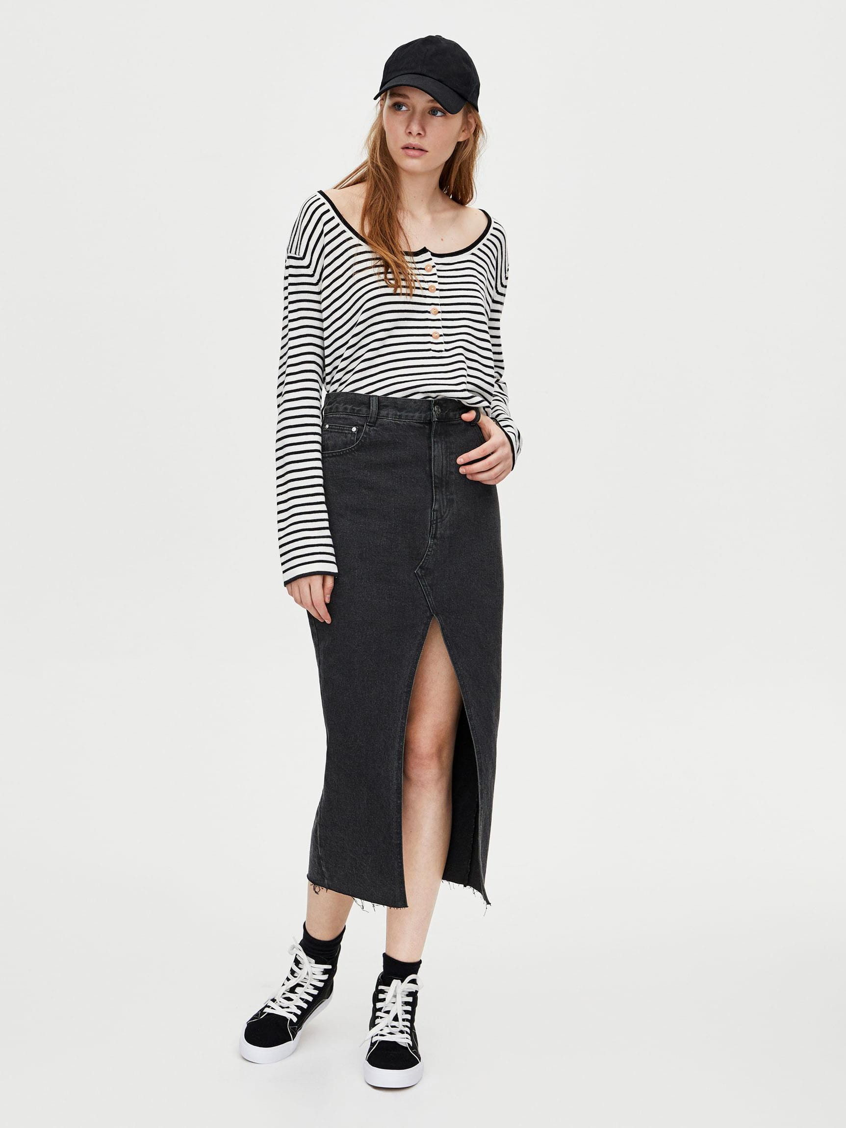 

Юбка джинсовая Pull & Bear 9398/326/800-AAZJ XS Светло-черная
