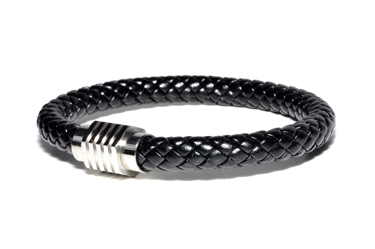 

Браслет Кожаный MS Bracelet Leather Black Atlant 322msb мужской Черный 21 размер