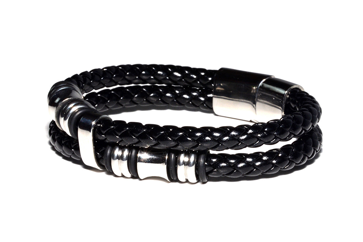 

Браслет Кожаный MS Bracelet Leather Black 151msb мужской Черный 21 размер