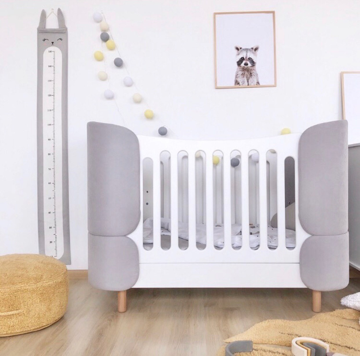 

Кроватка Soft с матрасом MoonTime Серая 74*143 см с расширением до 173см