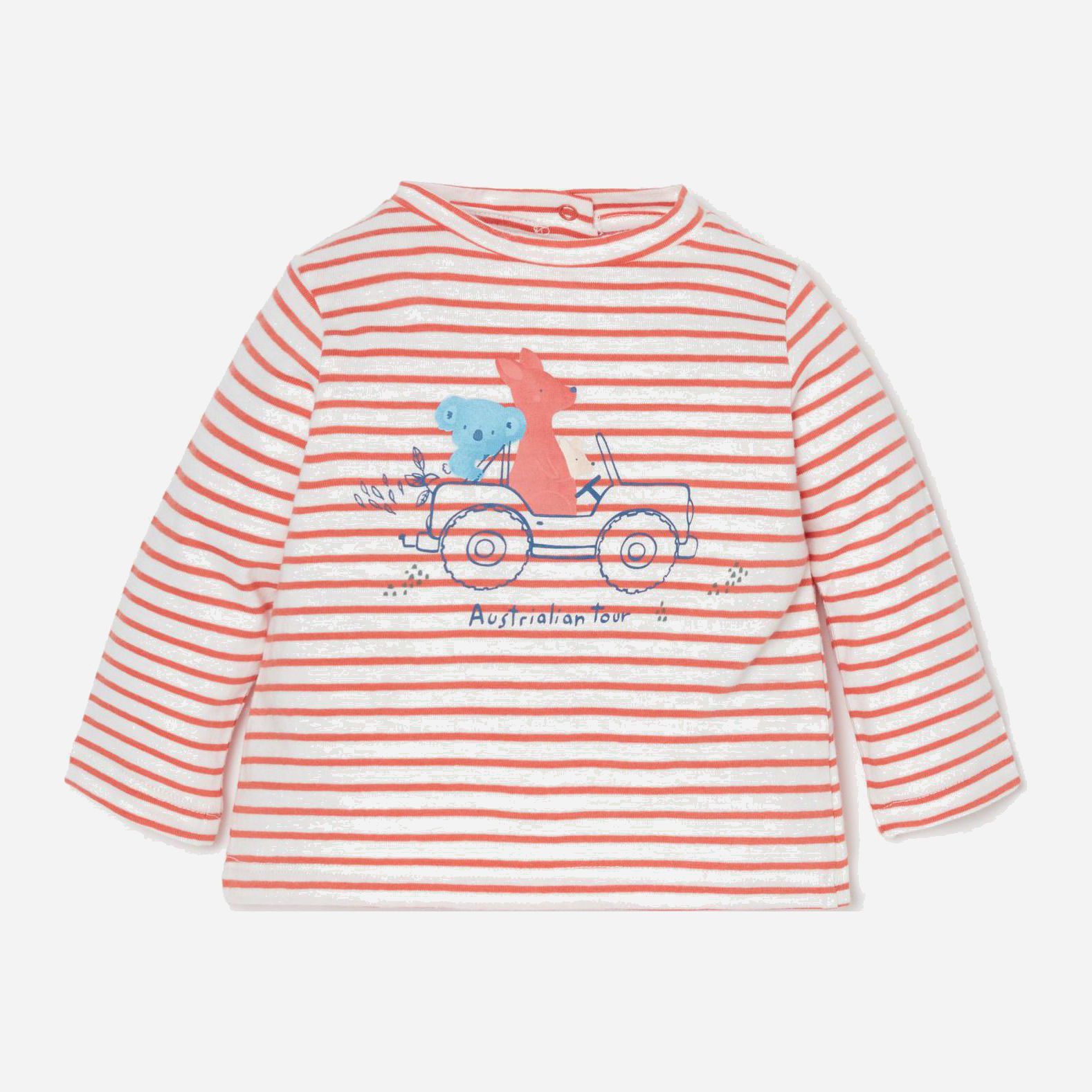

Футболка с длинными рукавами OVS 1159829 62 см White-striped red