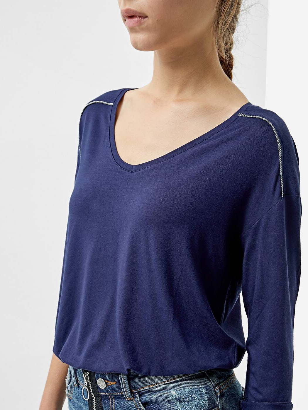 

Лонгслив Stradivarius 06514120010 M Синий