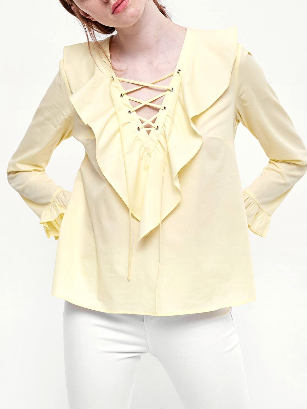 

Блузка Stradivarius 02183244300  Желтая, Блузка Stradivarius 02183244300 M Желтая