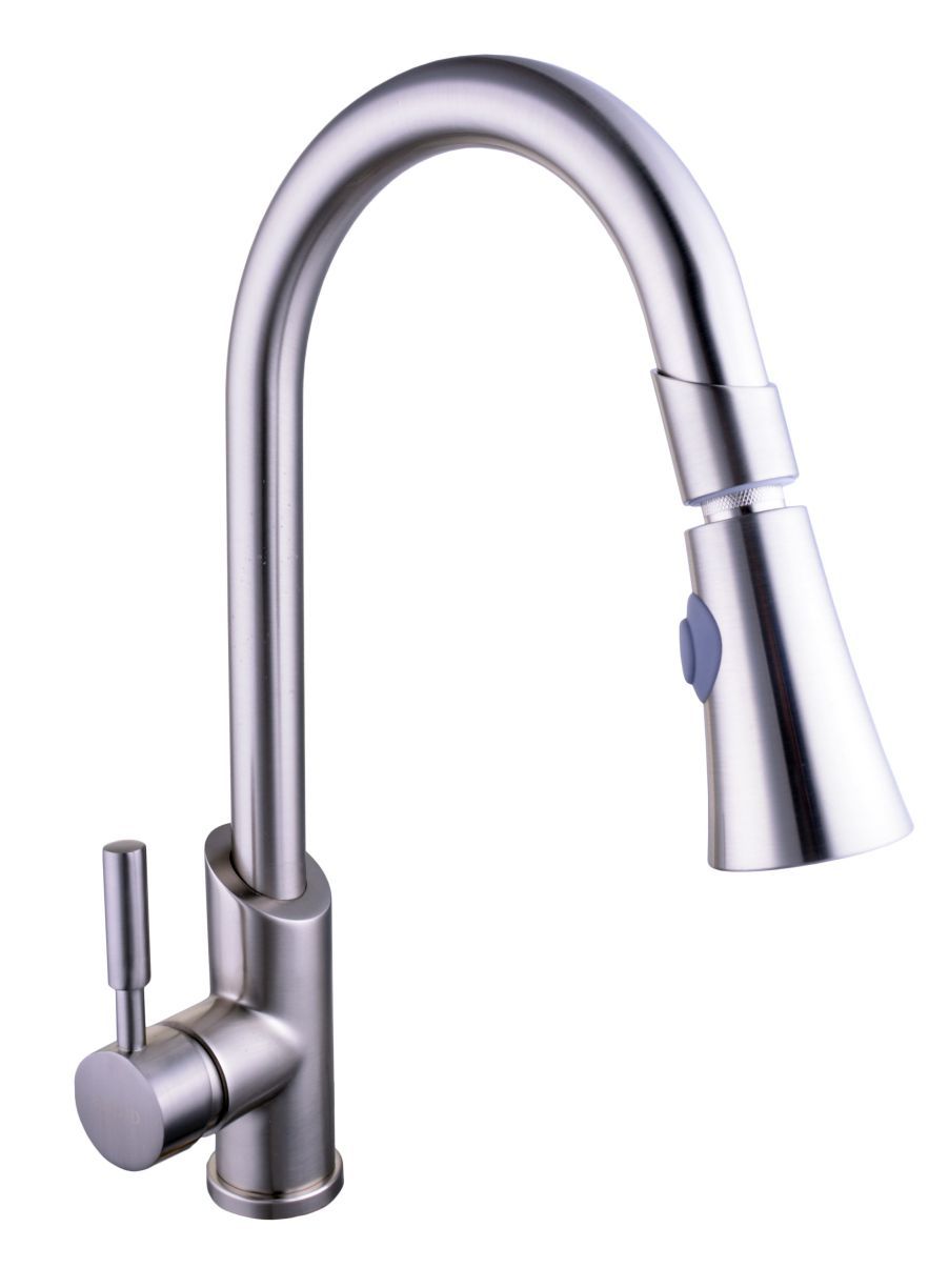 

Смеситель для кухни Globus Lux LAZER GLLR-1031 StSTEEL с выдвижным изливом