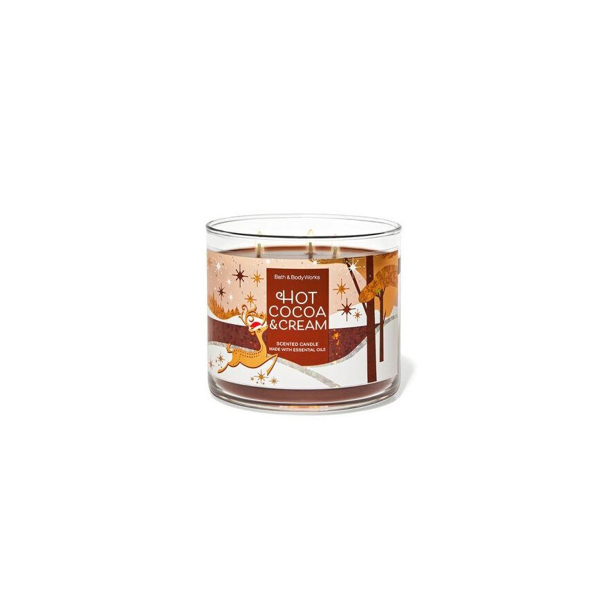 

Свеча ароматизированная Bath & Body Works HOT COCOA & CREAM Bath and Body Works BBW0001W 411 г Светло-серый