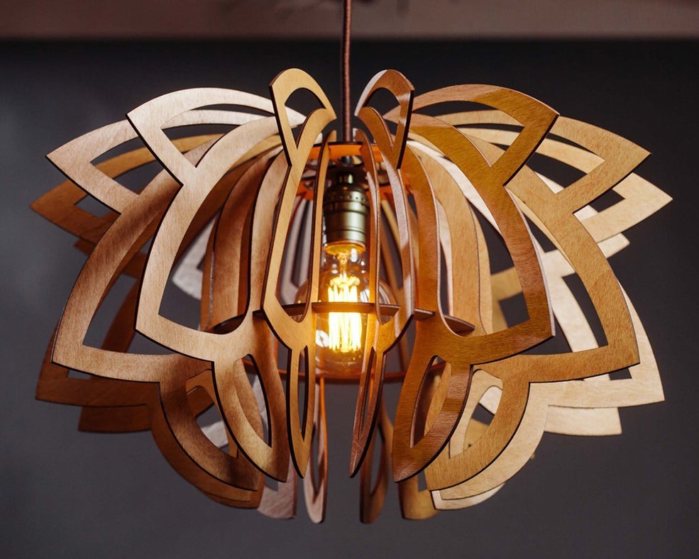 

Люстра деревянная Wood Сонце 41/26 см