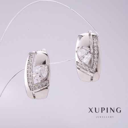 

Серьги Xuping с белыми камнями 18х10мм родий, ida27820