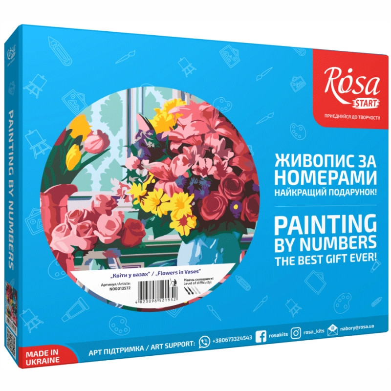 

Набор картина по номерам Rosa Start Цветы в вазах 35х45см (4823098521952)