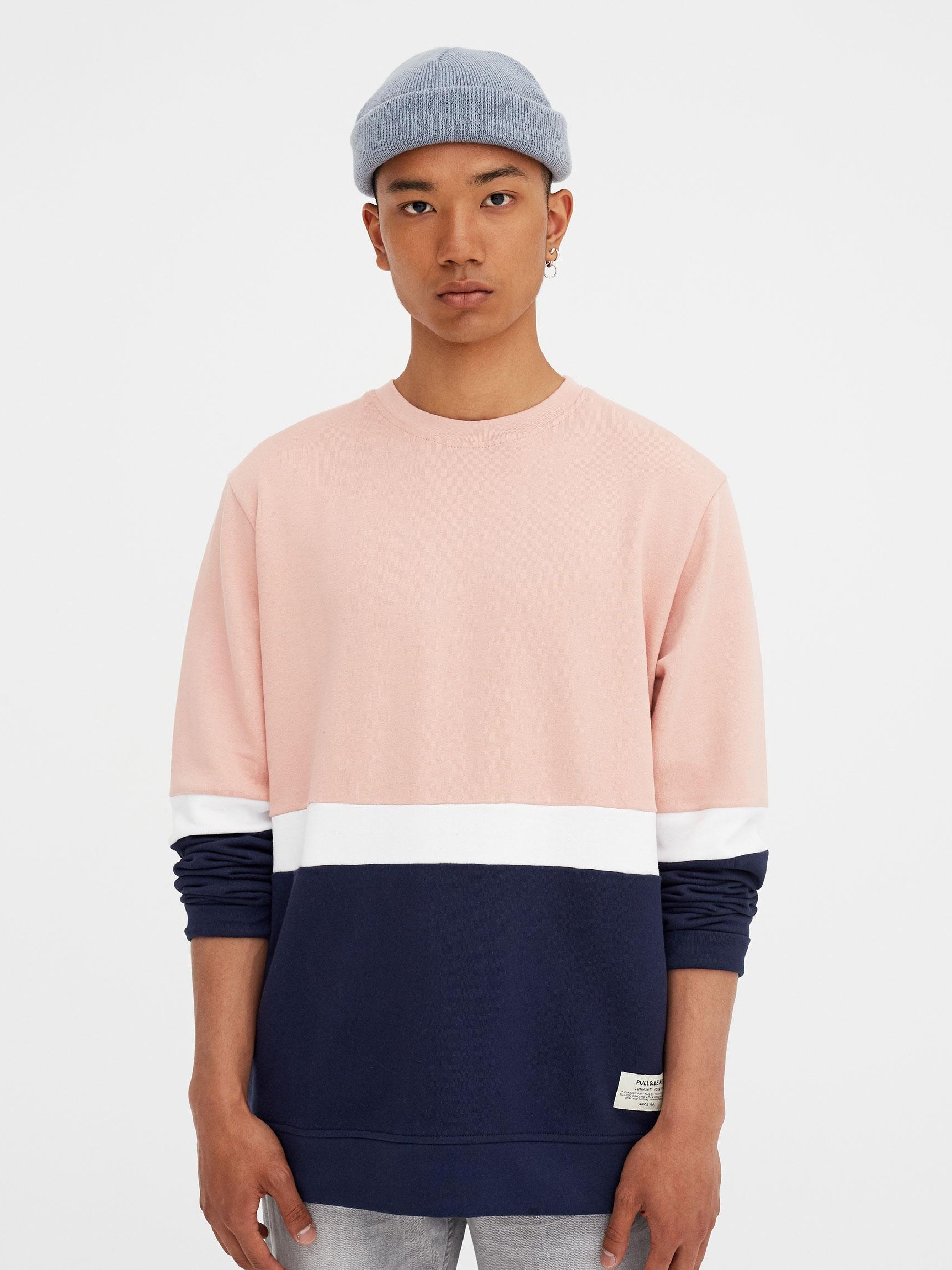 

Свитшот Pull & Bear 5593/508/620-ABMX M Синий-розовый