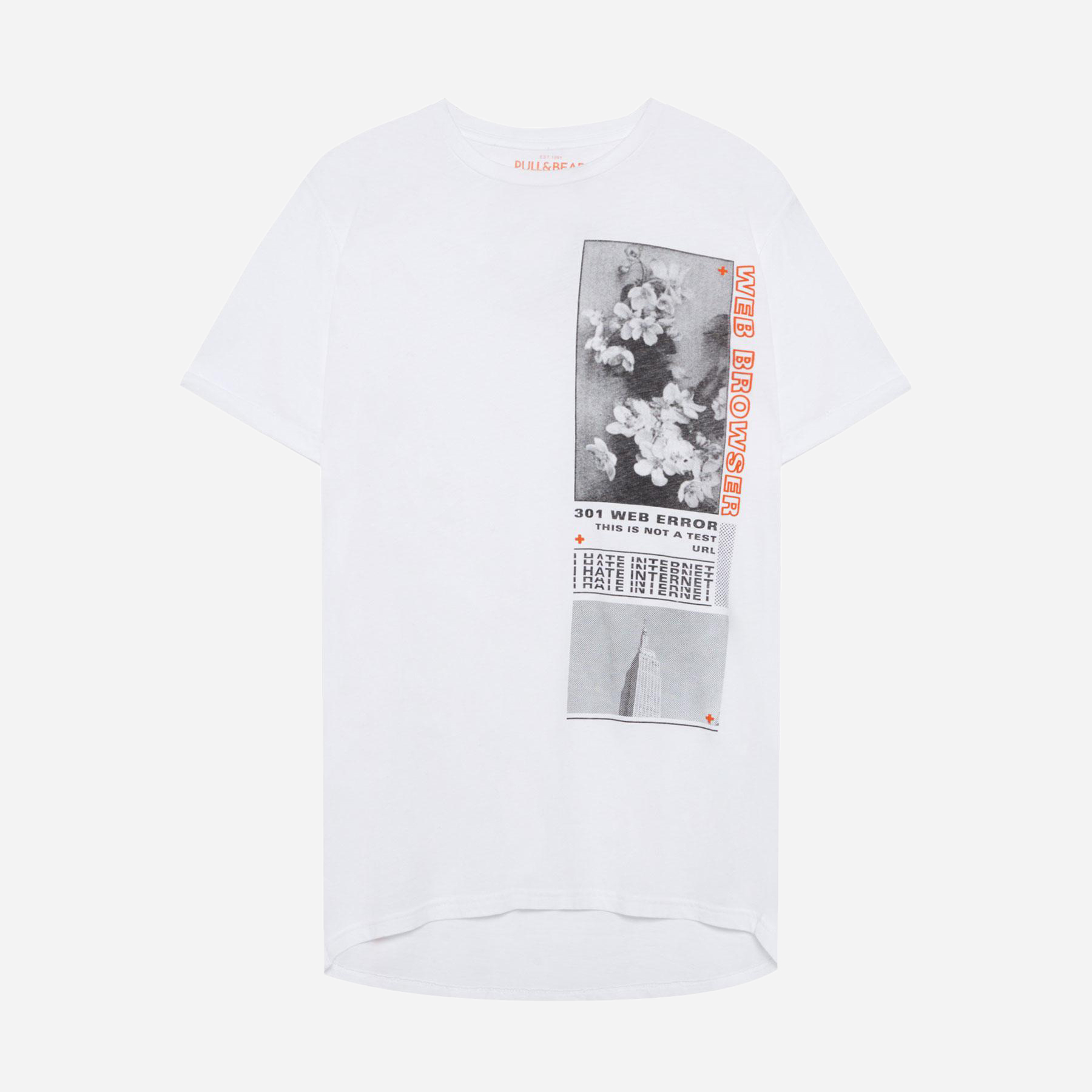 

Футболка Pull & Bear 5230/545/250-AAPT M Белая с принтом