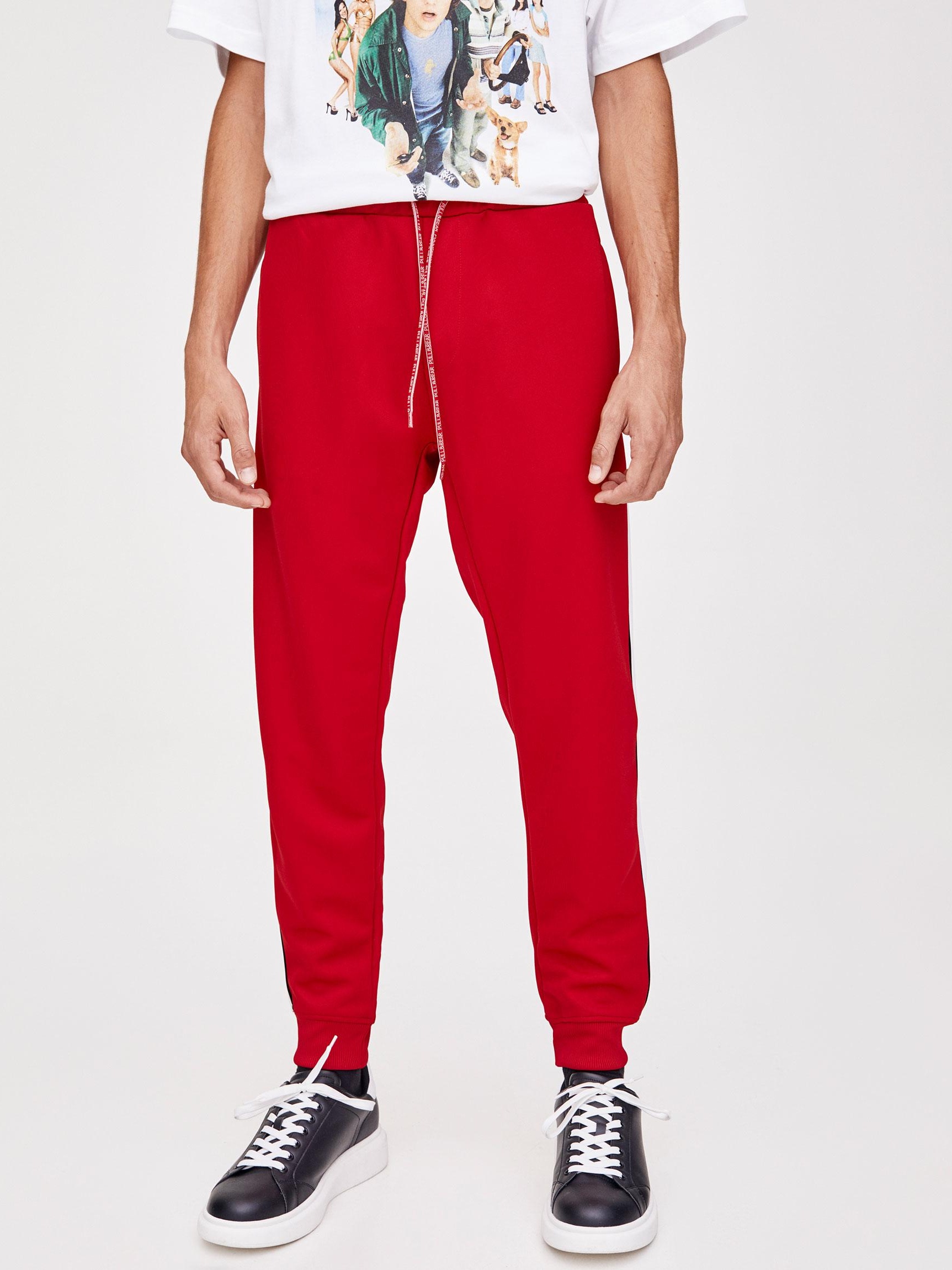 

Спортивные штаны Pull & Bear 9670/558/600-ABZC S Красные белые