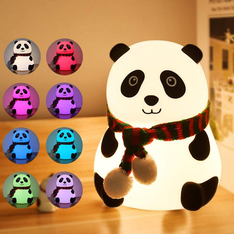 

Детский ночник - игрушка Night Light Панда силиконовый 7 Цветов LED USB (L0881)