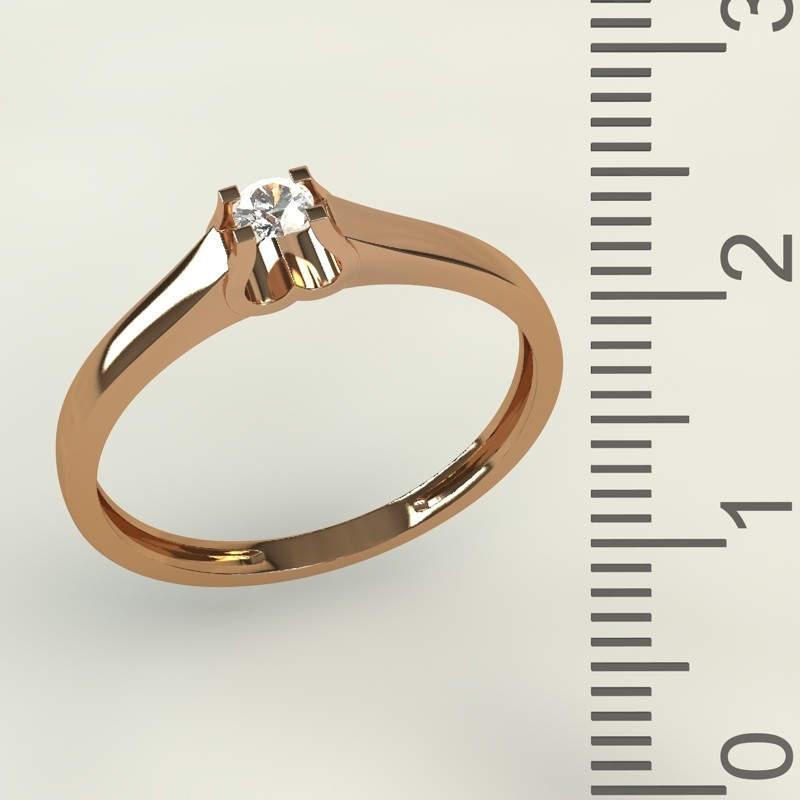 

Золотое кольцо с бриллиантом 5166B275 0,075карат Размер16