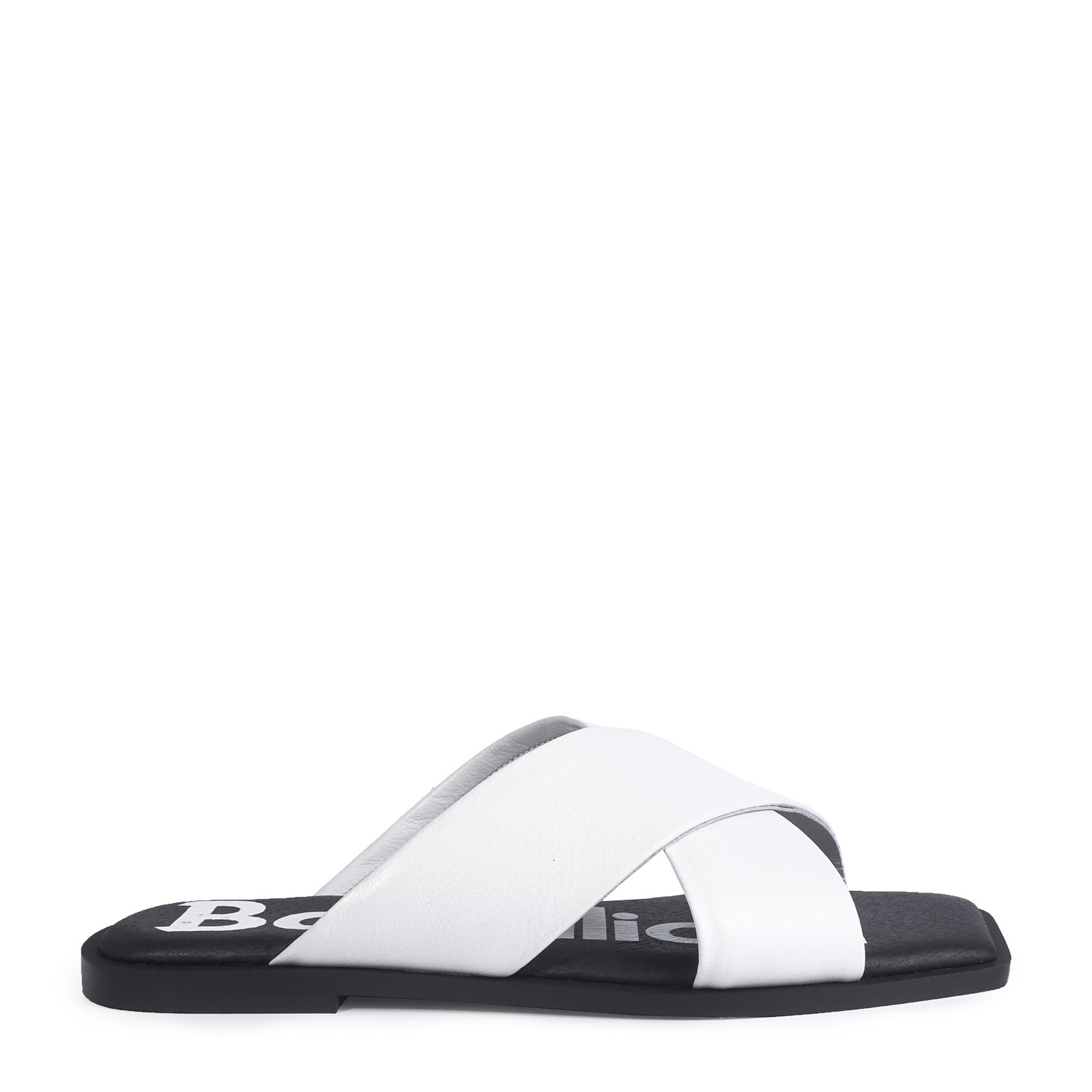 

Женские кожаные шлепанцы Barbilioni Amanda 41 белые с черным B.17-005-11K-16Z-01/01
