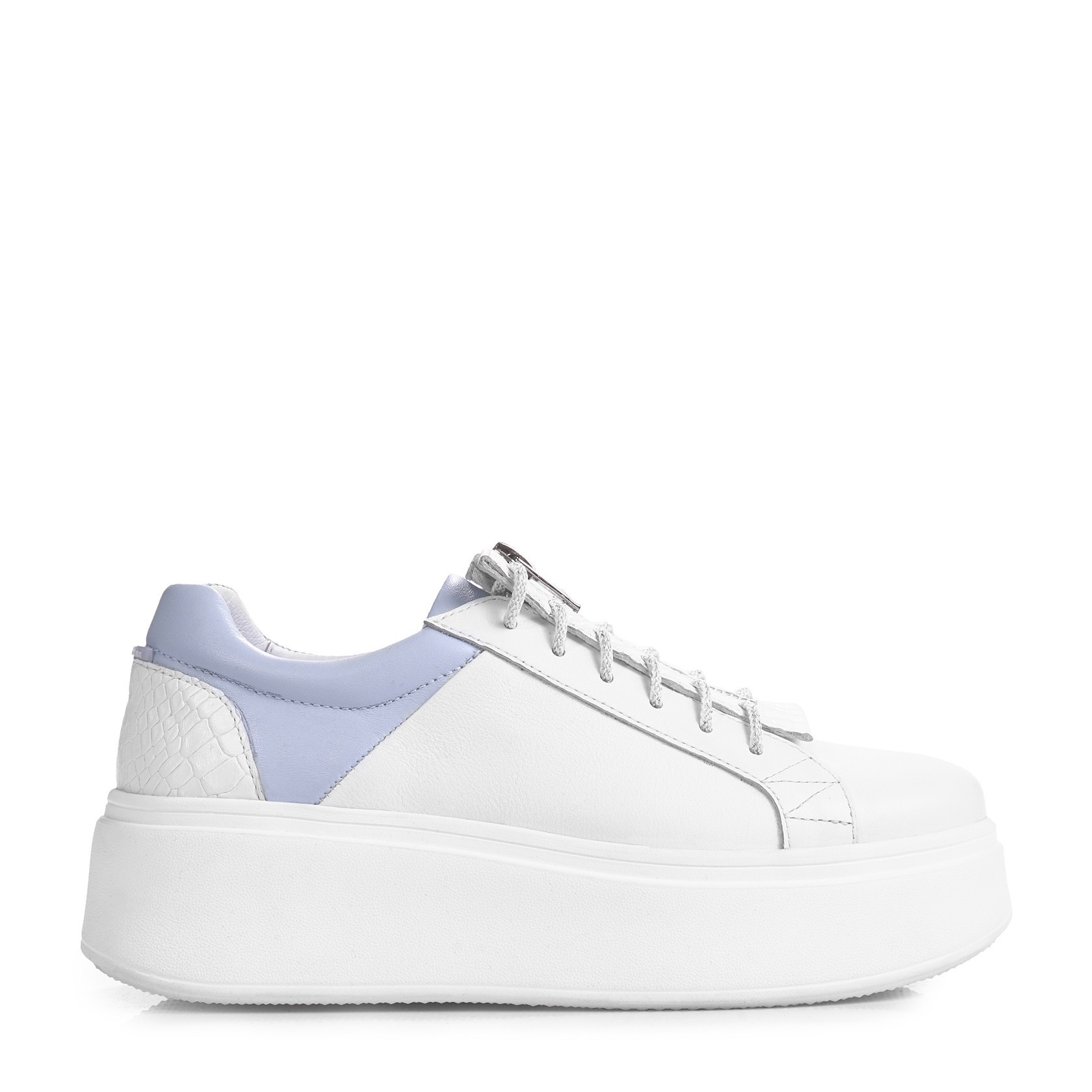 

Женские кожаные кеды Barbilioni Yoko 36 белые c голубым B.14-009-11K-16/20Z-16/16