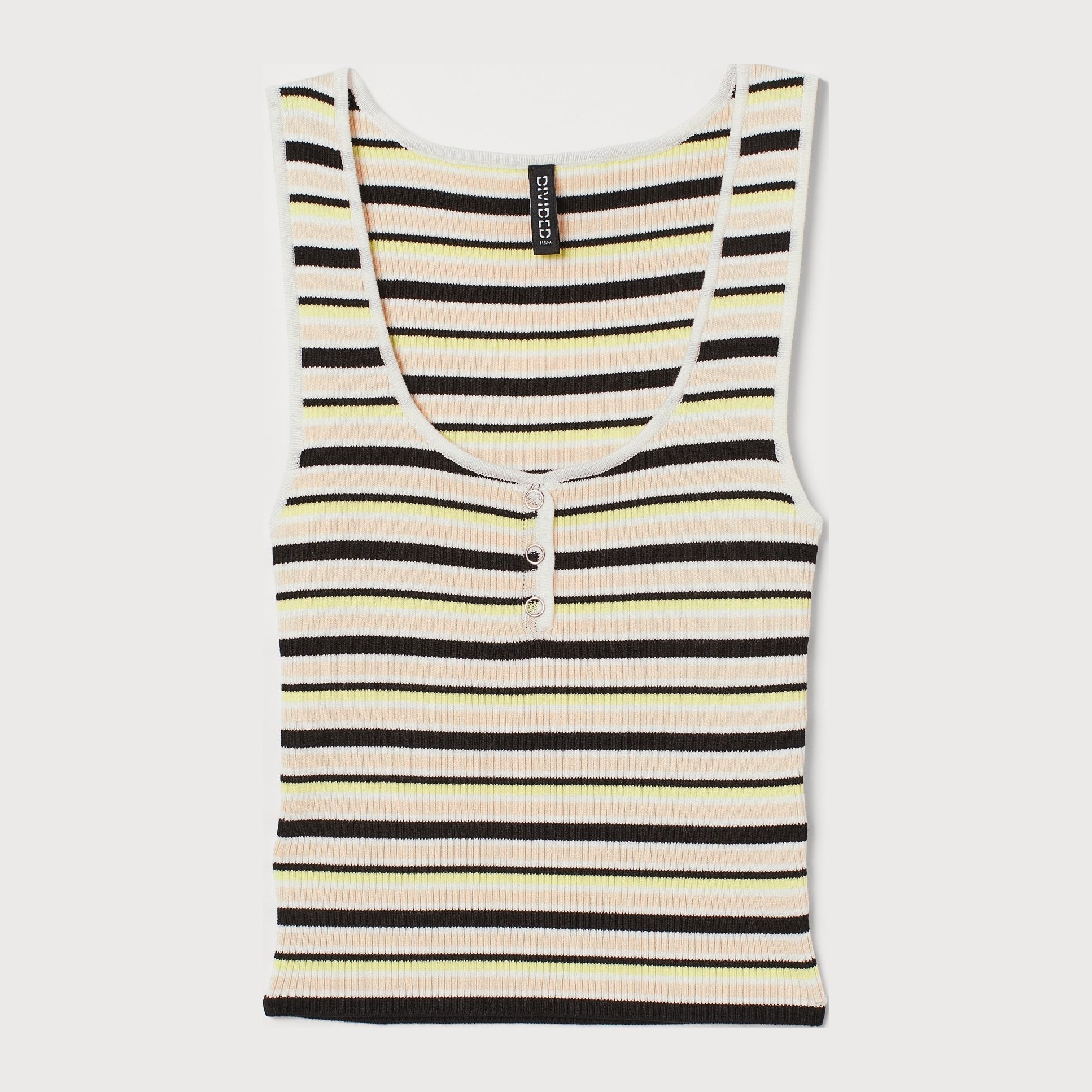 

Топ H&M 1605-8649801 XS Черно-бежевый полоска
