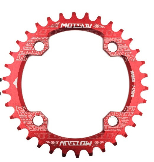 

Звезда шатунов Motsuv narrow wide 36T красная, 104 bcd