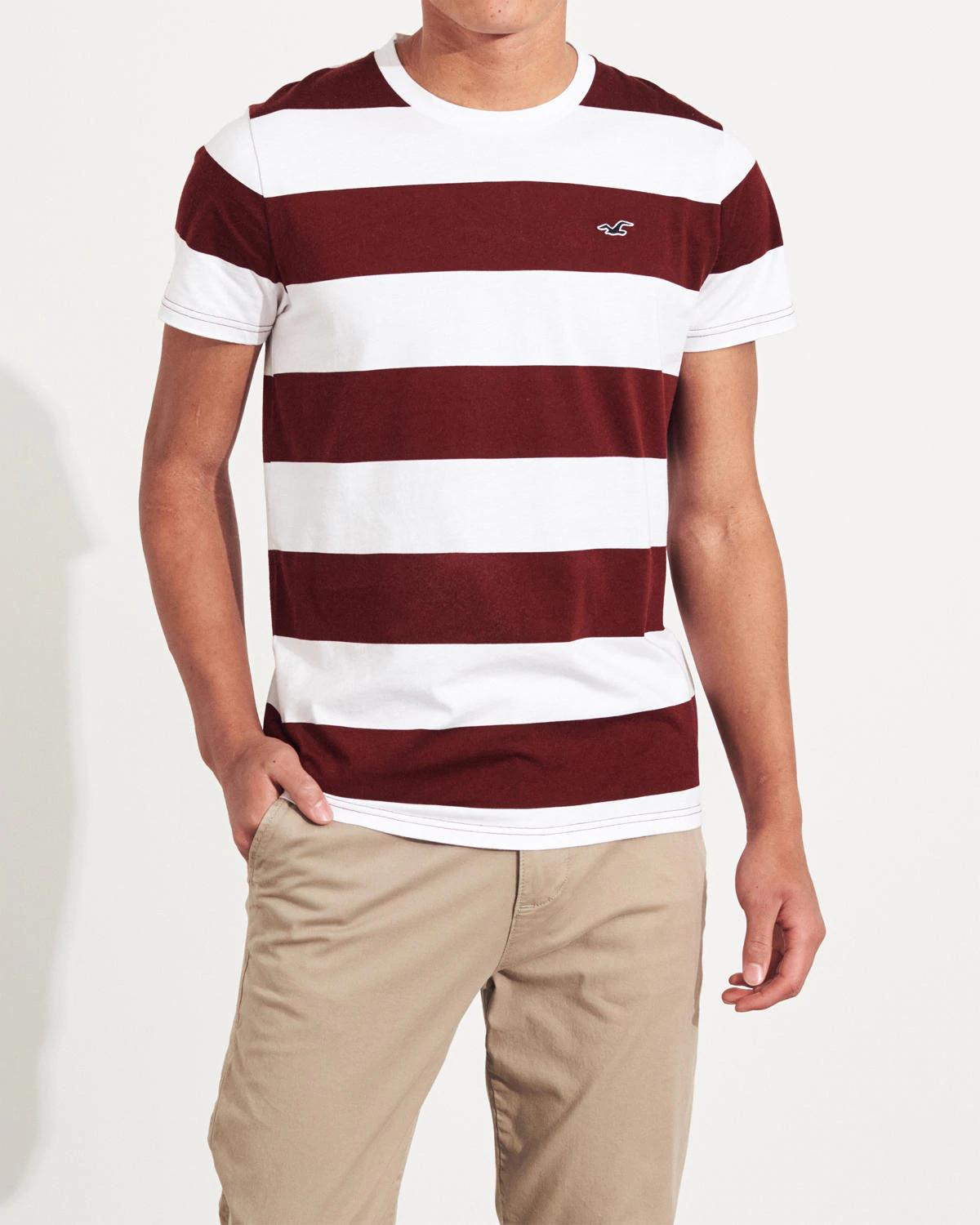 

Бордовая футболка - мужская футболка Hollister HC7743M S Бордовый