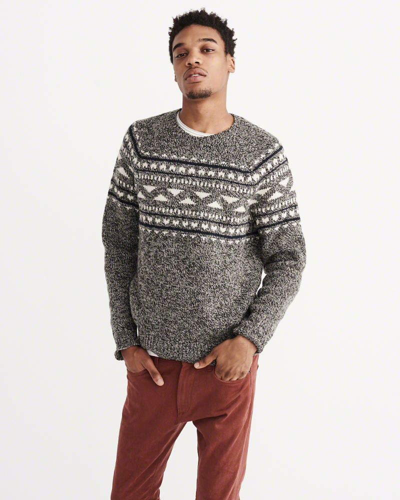 

Свитер мужской - свитер Abercrombie & Fitch AF0186M L Серый