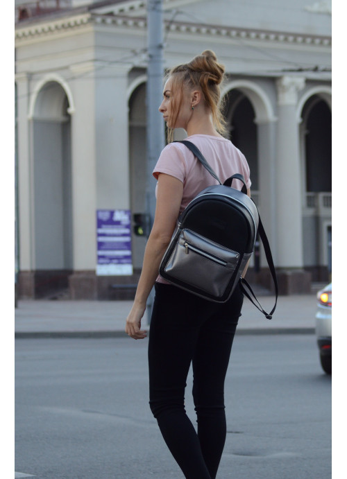 

Женский рюкзак Sambag Talari LSSP комбинация черного с серебром