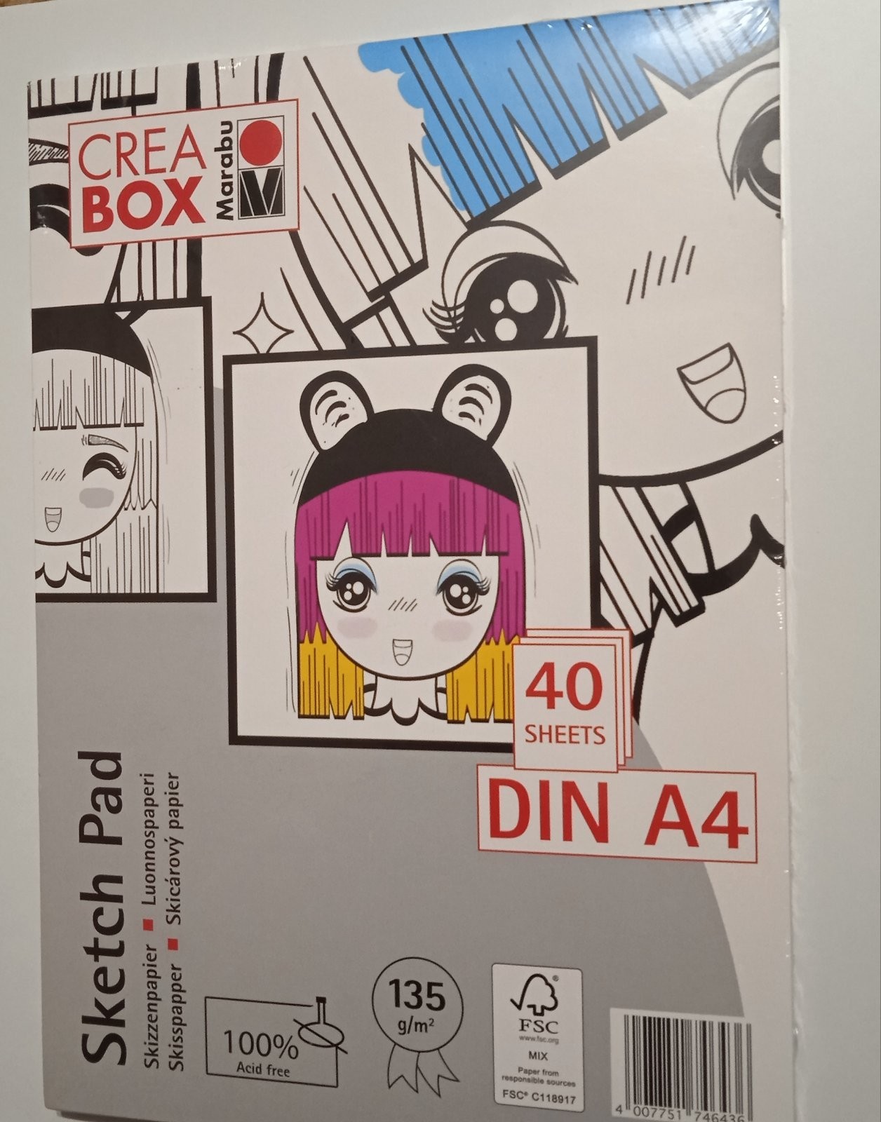 

Cкетчбук для эскизов Creabox sketch pad A4 40 листов