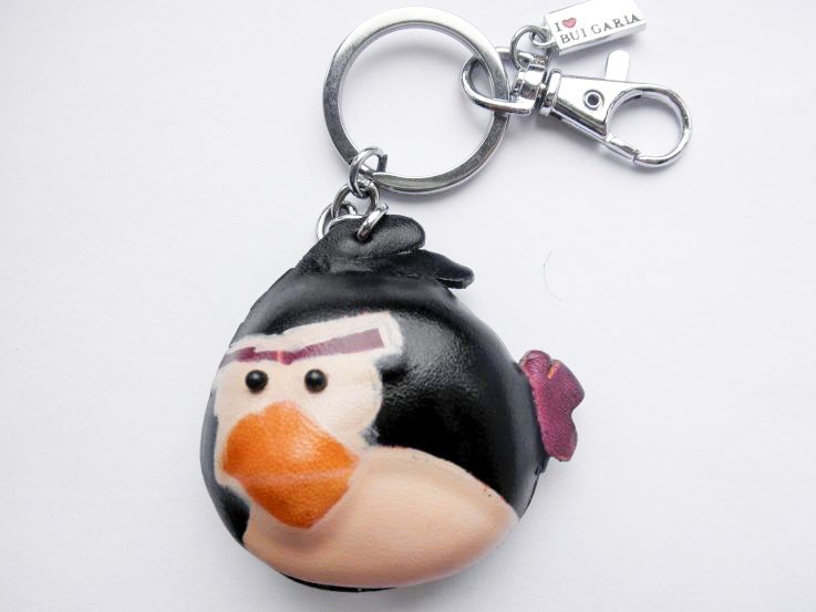 

Брелок из натуральной кожи ручной работы TM ART Angry bird