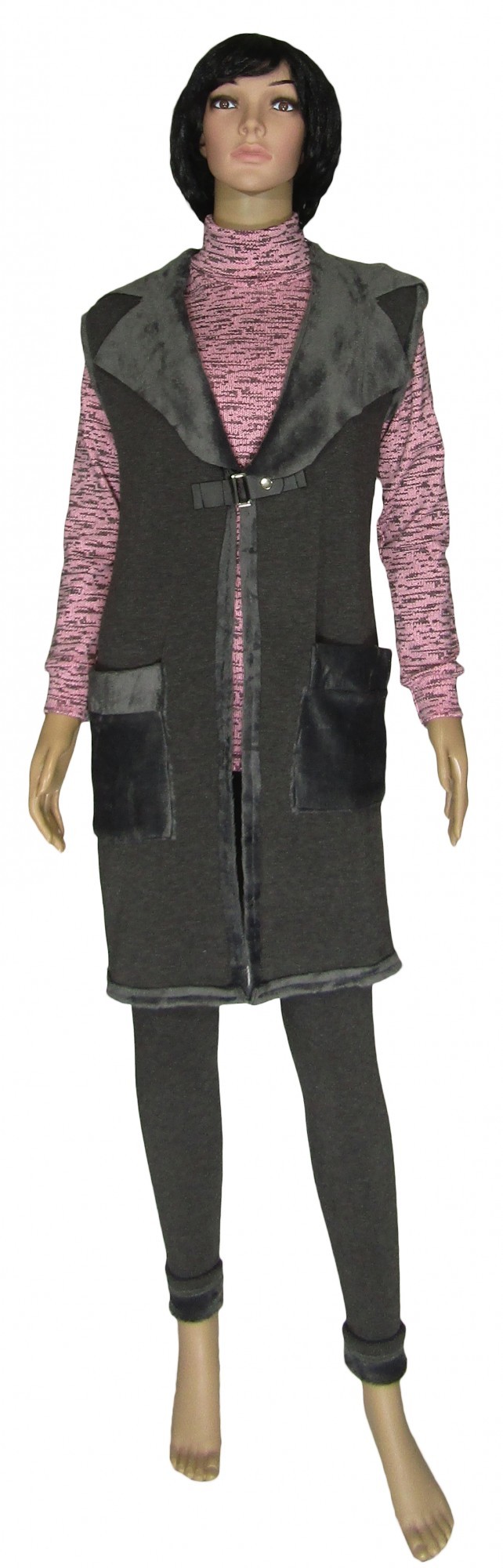 

Жилетка на меху Укртрикотаж Lotti  Темно-серая, Жилетка на меху Укртрикотаж Lotti 44 Темно-серая