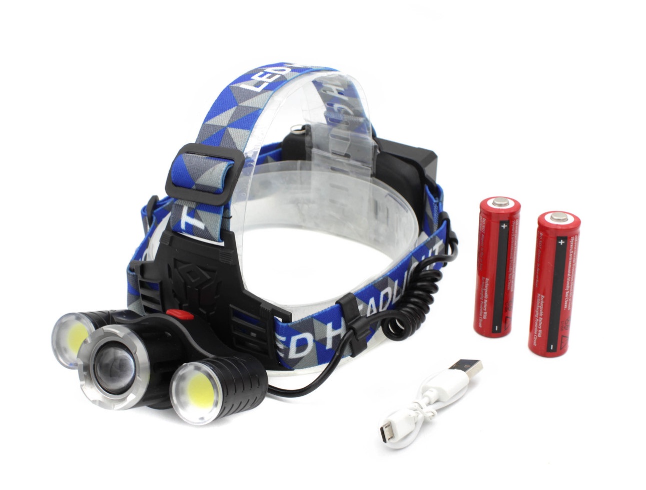 

Налобный аккумуляторный фонарь X-Balog WD130 ЗУ microUSB T6+Cob Zoom (t5375)