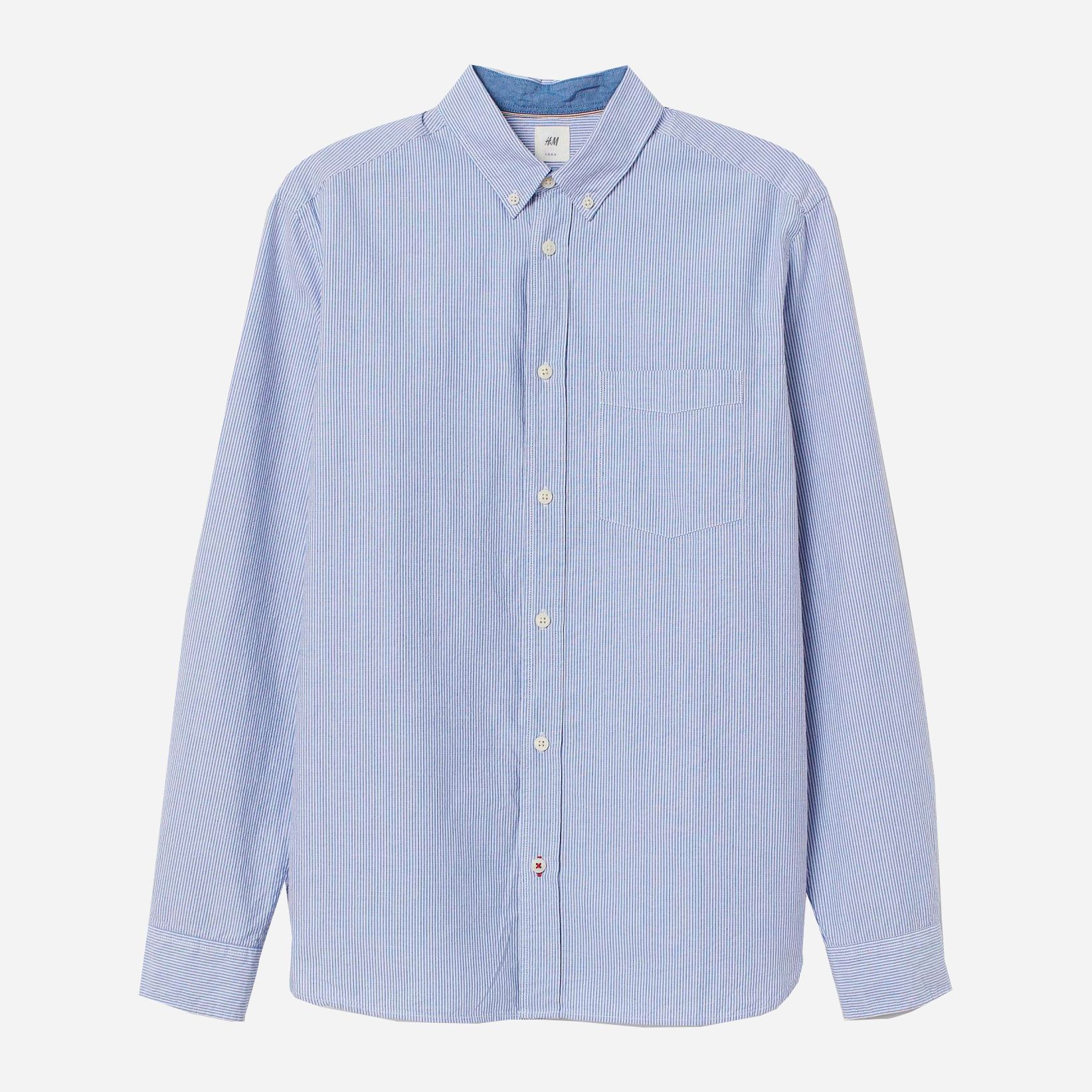 

Рубашка H&M 7552819-ACSK M Бело-синяя