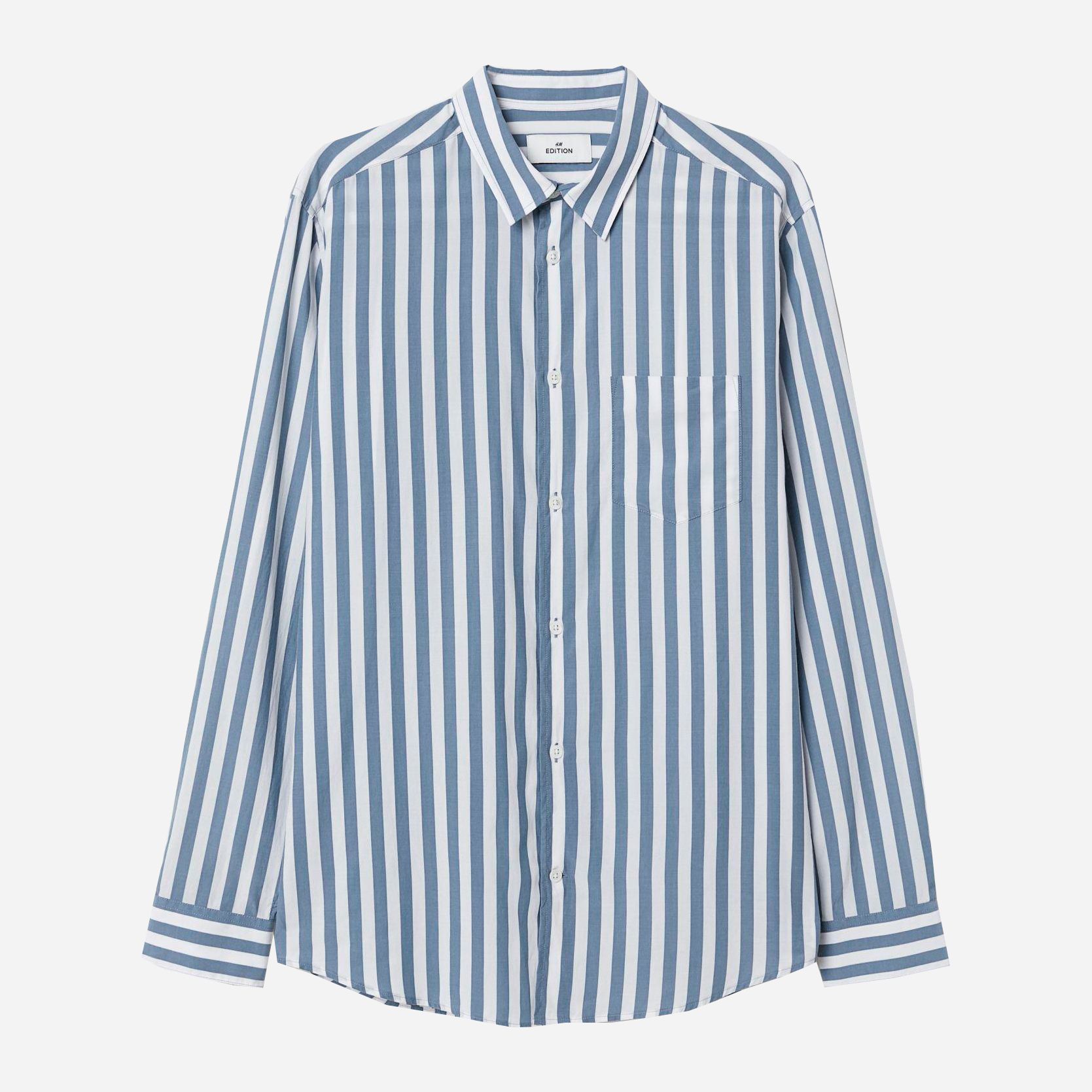 

Рубашка H&M 6422308-ACSF M Белая с синим