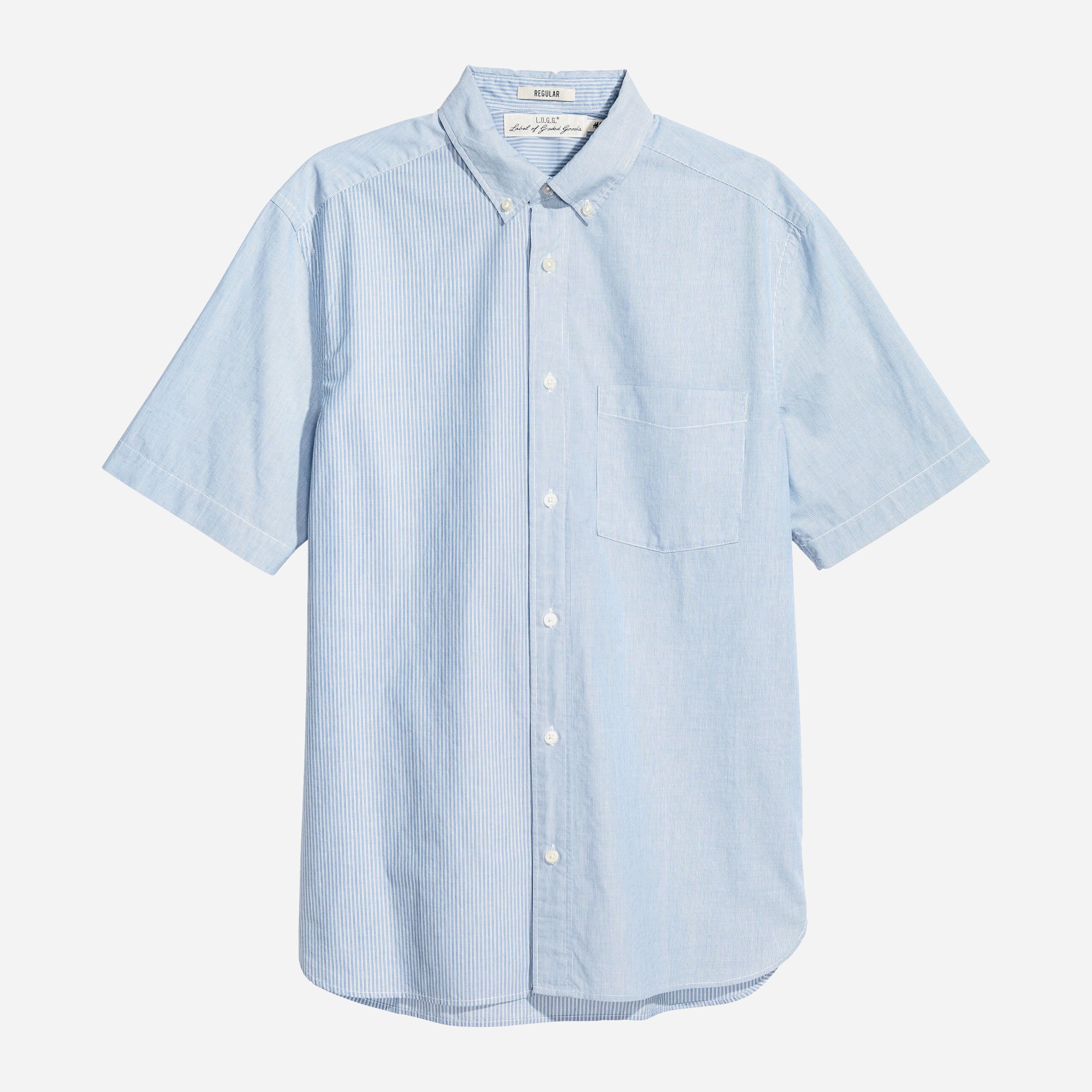 

Рубашка H&M 5134615-AAPM L Голубая с белым