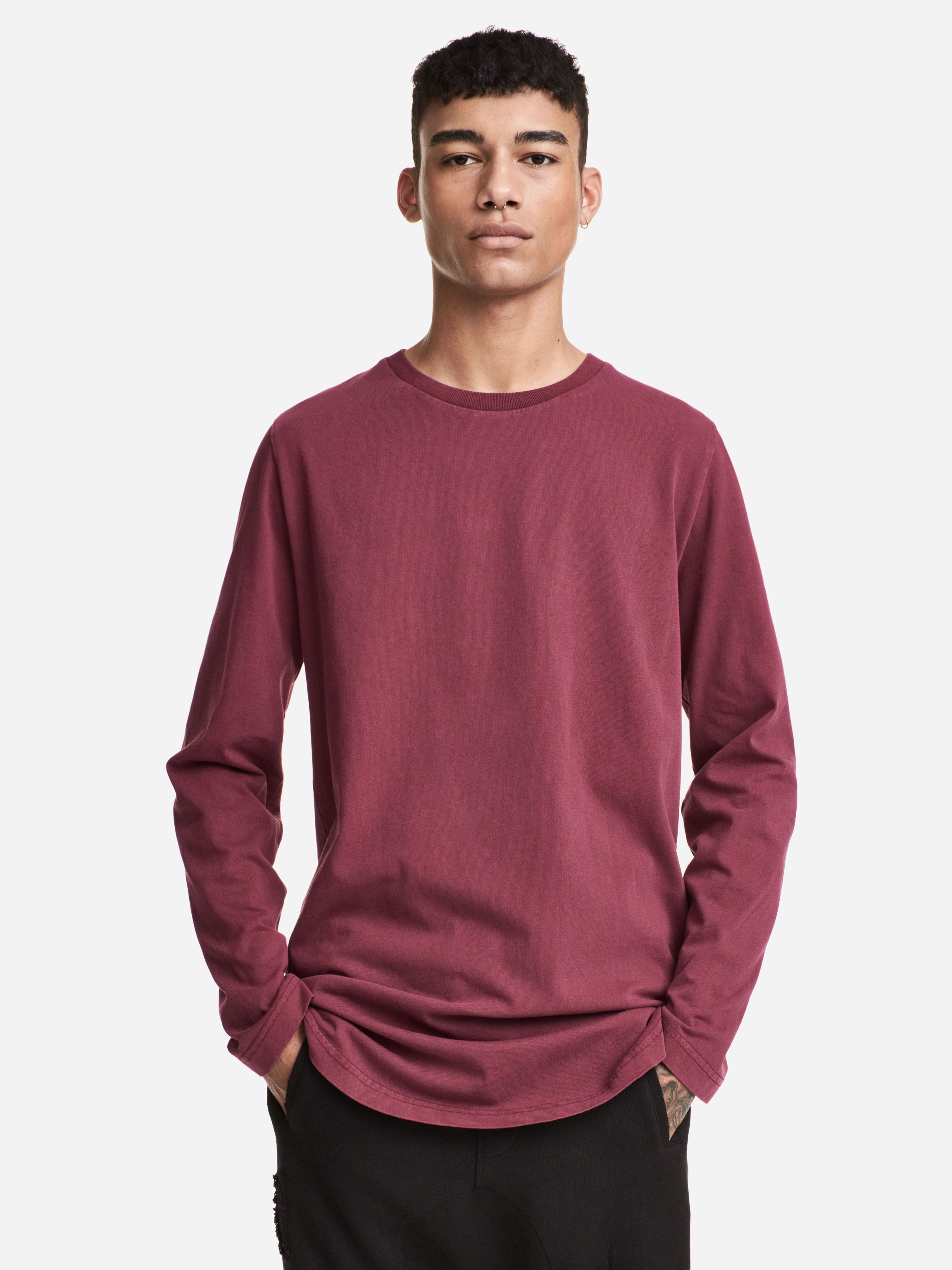 

Лонгслив H&M 4509285-ACUK XS Бордовый