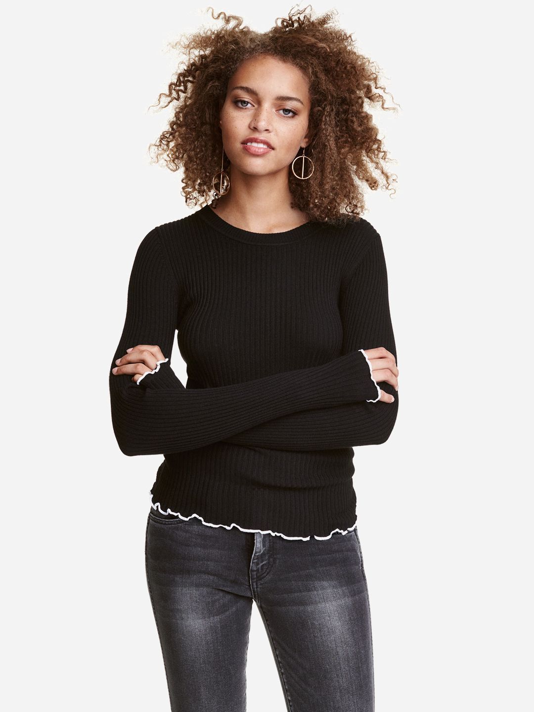 

Лонгслив H&M 441791a92 S Черный